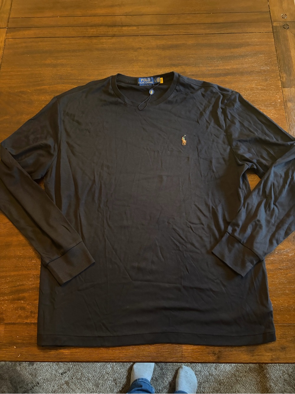 Polo Ralph Lauren Men’s Large Classic Fit Black Long Sleeve T-Shirt Multicolor